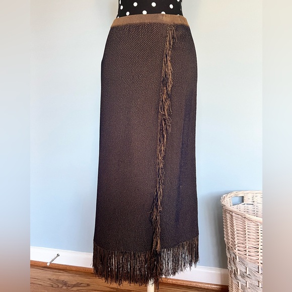 J. Crew Dresses & Skirts - NWT J.Crew Fringe Detail Knit Sweater Wrap Midi Skirt